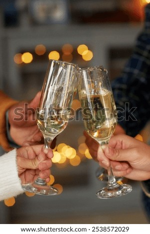Similar – Image, Stock Photo Crop person having champagne poured into glass near pool