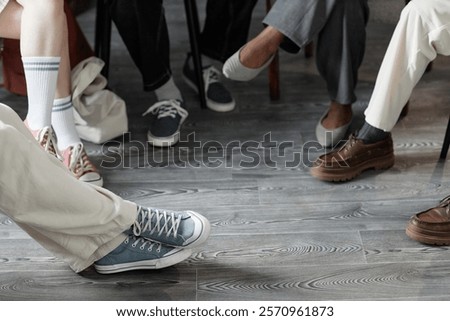 Similar – Image, Stock Photo Low section child with red rubber boots walking on puddle