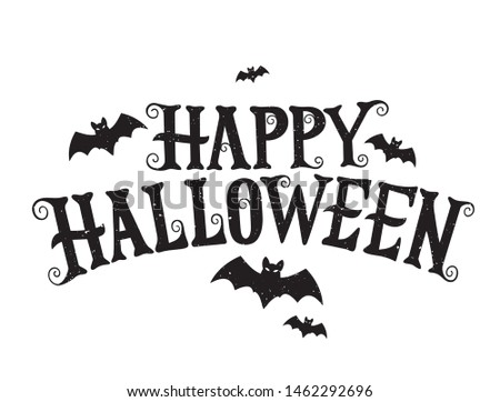 Happy Halloween vector lettering. Holiday lettering for banner. Happy Halloween poster, greeting card, party invitation. Vector illustration. 