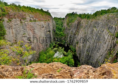 Limestone quarry of Mexiko where worked Czech and Slovak political prisoners - Mořina near Prague - Czech Republic  Stock fotó © 