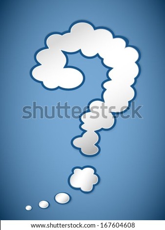 Vector cloud question on a blue background