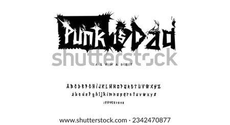 Punk Font Alphabet Band Music Typeface Typography Scratch Rock