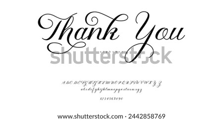 thank you wedding card alphabet font
