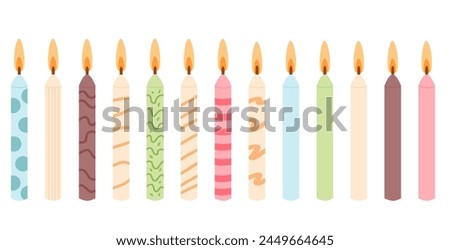 Similar – Image, Stock Photo Small cake with candles on a dark background