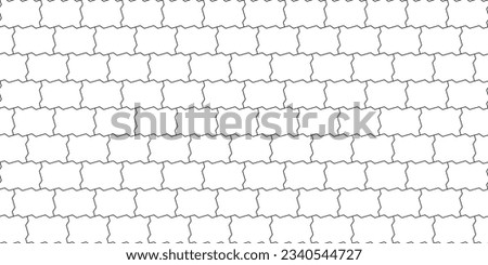 3 x 2 zig-zag shape paving blocks. A seamless large brick pattern in vector. Modern digital wallpaper resource.