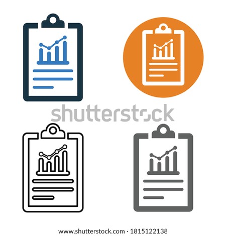 Clipboard Analysis, business growth icon. vector graphics