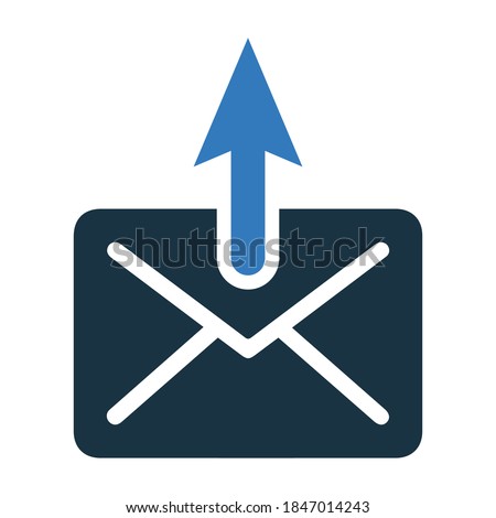 Email, arrow up, outgoing icon. Editable vector isolated on a white background.