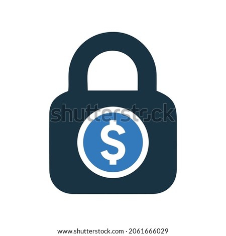 Locked, lock, dollar icon. Simple editable vector illustration.