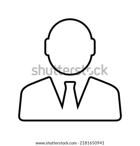 profile, employee, business man outline icon. Line art vector.