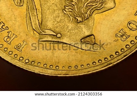 Gold Coin Franc Ios Ducat, with punch mark Photo stock © 