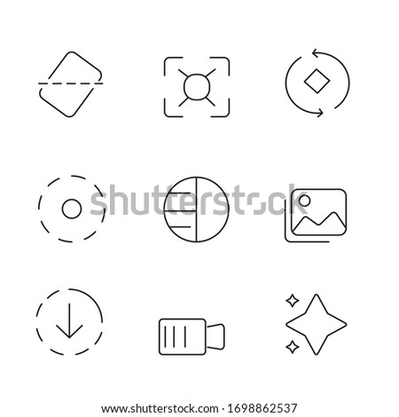 Outline set of designer tools vector icons for web design, mobile app isolated on white background. UI/UX design components for websites and mobile applications