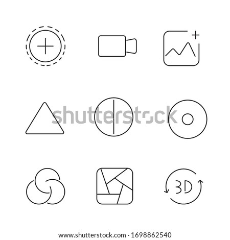 Outline set of designer tools vector icons for web design, mobile app isolated on white background. UI/UX design components for websites and mobile applications