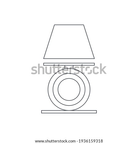 Electric lamp icon. bedroom lamp, table lamp, table light, lampshade icon with vector illustration and flat style