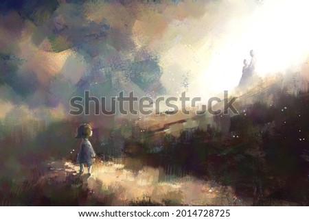 Similar – Image, Stock Photo Mother and Daughter painting