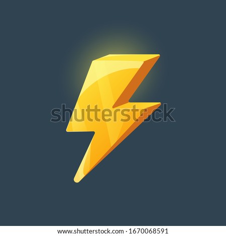 Lightning bolt icon. Energy electricity symbol. Lightning bolt icon for the game interface.