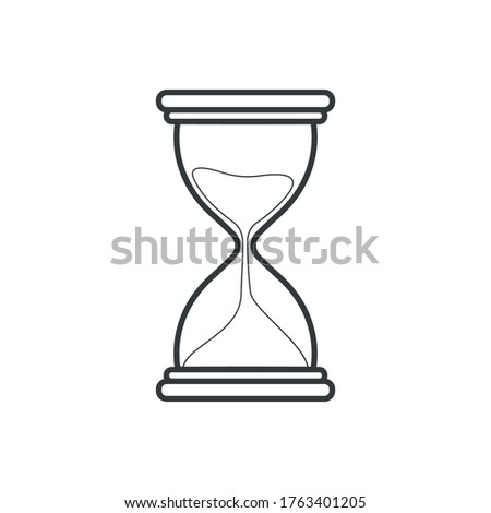 Hourglass outline icon. Vector illustration.