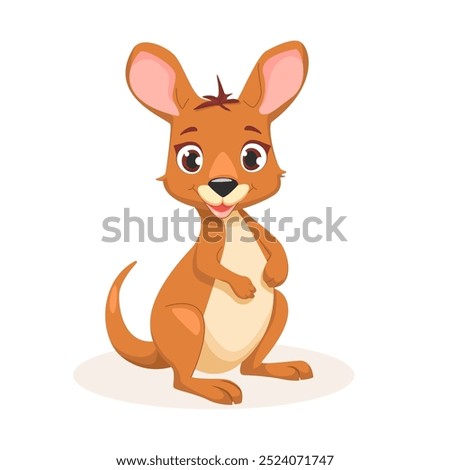 Similar – Image, Stock Photo Cute little kangaroo standing in countryside in sunlight