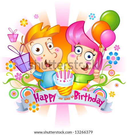Happy Birthday Congratulations Stock Vector Illustration 13266379 ...