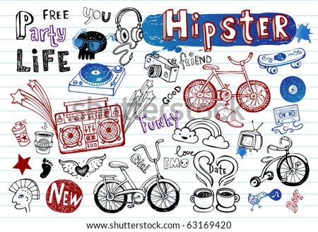Hipsters doodle set  part 2