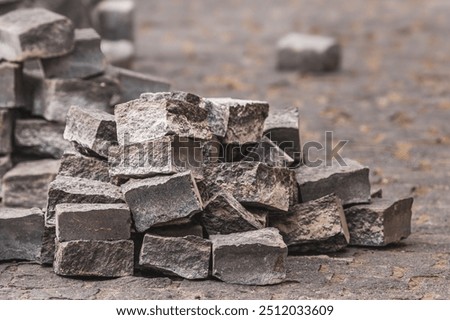 Similar – Image, Stock Photo Pile of paving stones | Trash 2020