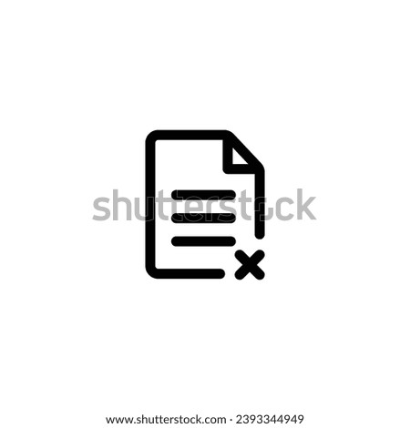 Document Remove icon vector illustration. outline icon for web, ui, and mobile apps