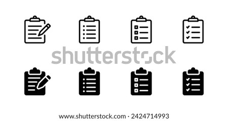 Clipboard icon set vector illustration