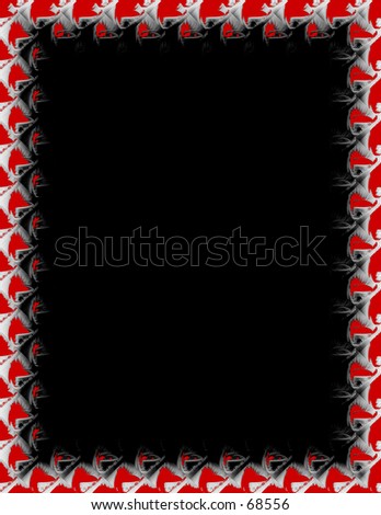 Abstract frame made of eye tiles on black.