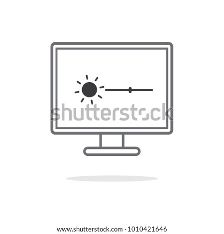 Screen adjust setting brightness icon symbol on white background in simple flat design,vector illustration.