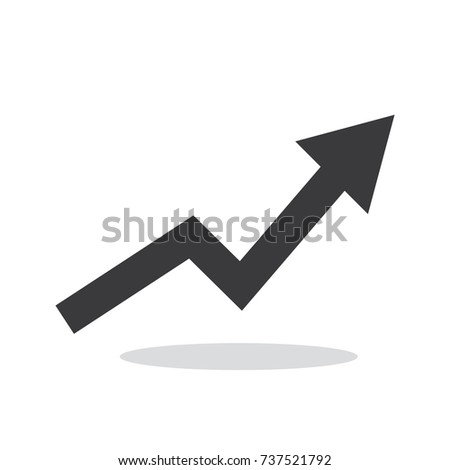 Zig-Zag up arrow icon on white background,vector illustration.