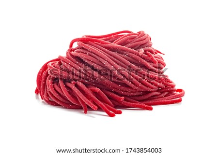 Similar – Image, Stock Photo Raw beetroot noodles or beet spaghetti salad