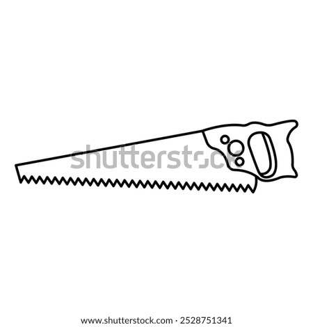 Sharp Saw Illustration. Wood Saw Design. Vector Carpenter Tools. Handsaw.