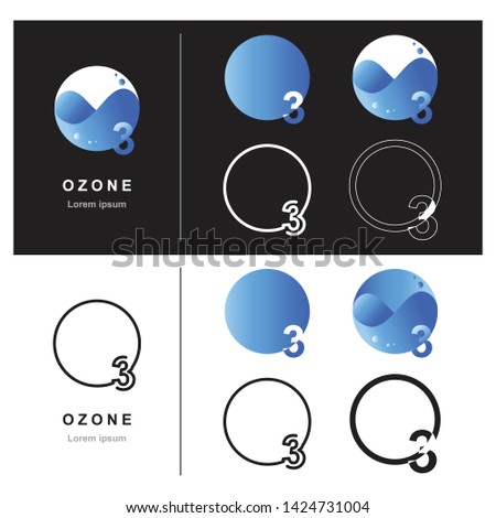 Abstract ozone logo design, Decorative ozone logo design, Design of ozone logo, Vector illustration, Vector graphic design of unique ozone logo