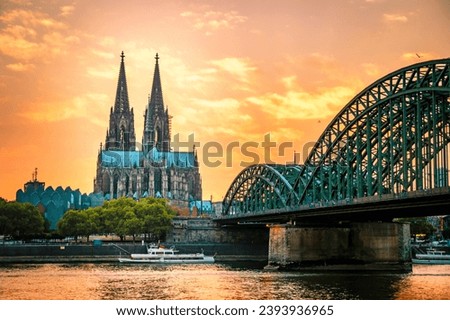 Similar – Image, Stock Photo Cologne cathedral and hohenzollern bridge Silhouette