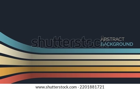 Retro abstract 1970's background design with stripes. Vintage geometric colorful lines. Vector illustration.