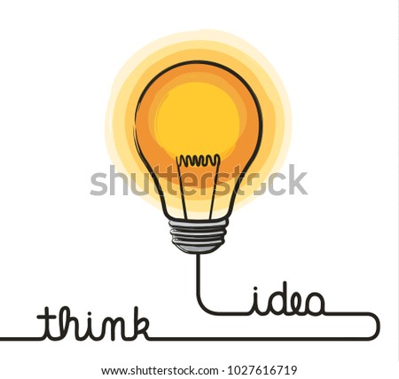 Lightbulb And Wire Forming Text Think Idea Lightbulb And Wire Forming Text Think Idea