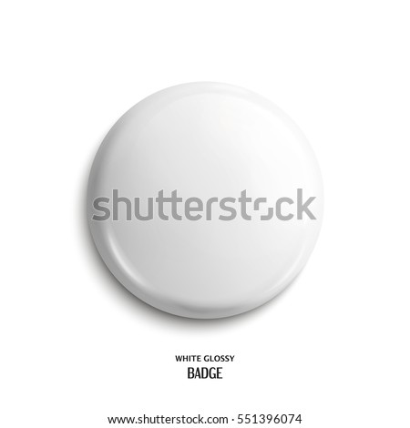 Vector blank white glossy badge or web button.