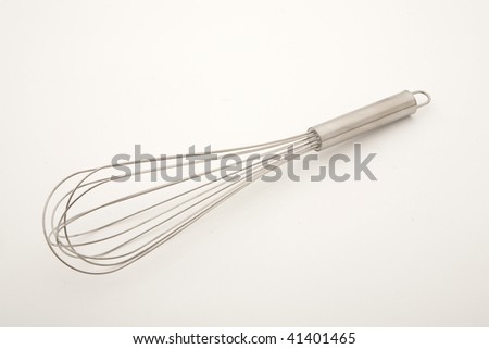 wire whisk on white background