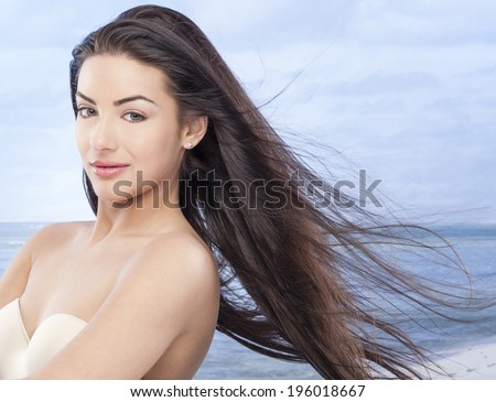 Nice, sensual girl with wind in the hair