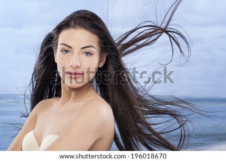 Nice, sensual girl with wind in the hair