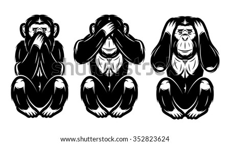 a set of three monkeys