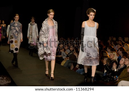 Female models in the podium (Russian Fashion Week) 08