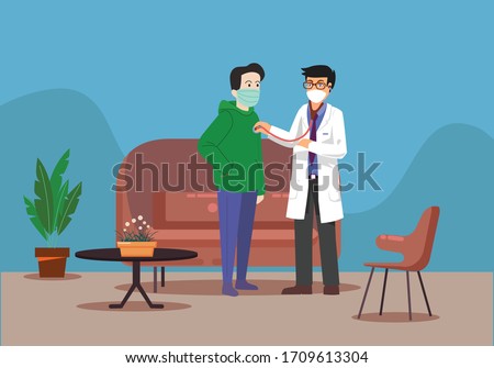Doctor visit at home for medical services. Online book the doctor and check up health condition. During covid-19 lock down treatment your disease at home.