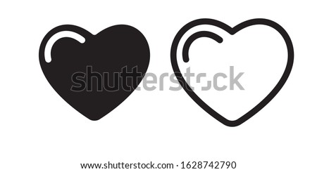 Set of heart love symbol design concept element vector. Valentine hearth design illustrator element for valentine day, gift, wedding, icon.