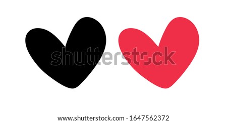 Set of heart love symbol design concept element vector. Valentine hearth design illustrator element for valentine day, gift, wedding, icon.