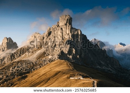 Similar – Image, Stock Photo Passo Giau beautiful mountains in Dolomites alps, Italy