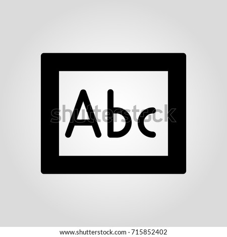 ABC sign. Education, early development, learning or literacy concept icon. Autocorrect and spelling button for app icon. Spell check.