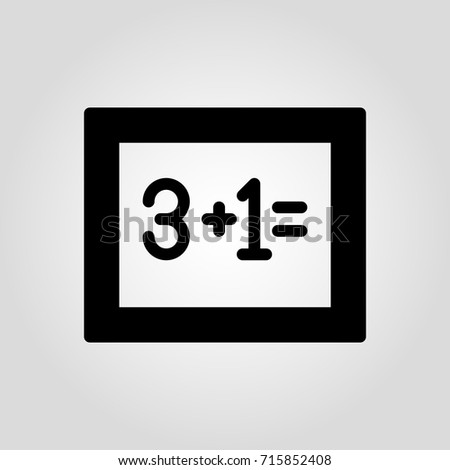 Three plus one sign. Education, early development, learning or literacy concept icon. Mathematics or formula button for app icon. Sum or autosum icon