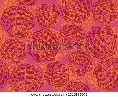 Hand drawn sea shells. Beautiful marine design elements, perfect for prints and patterns.Vector seamless pattern ,Design for fashion , fabric, textile, wallpaper , wrapping and all prints 