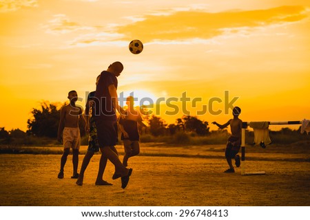 Similar – Image, Stock Photo World Cup dirty football with traces of blood scandal and slavery