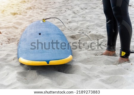 Similar – Image, Stock Photo Unrecognizable athlete practicing surfing on ocean wave